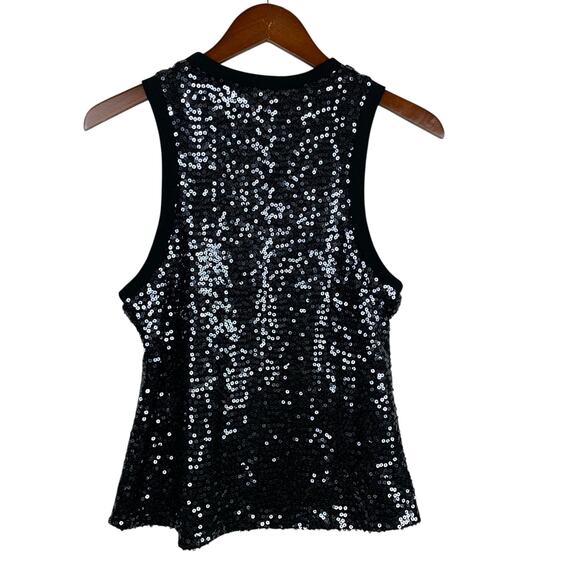New Chaser Carnaby Tank Top Black Sequin Women's M - Picture 6 of 8